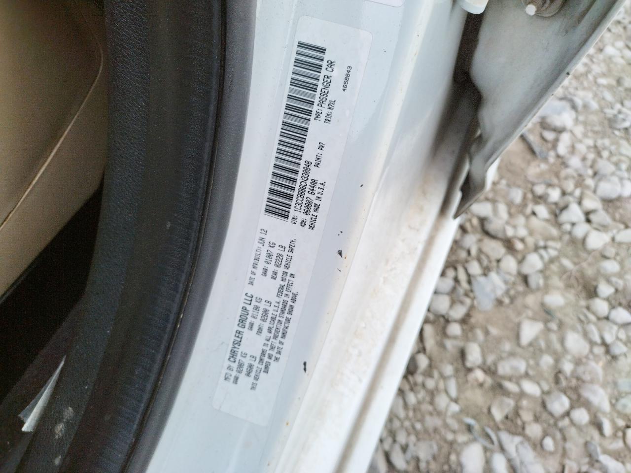 Photo 10 from auction – 2012 CHRYSLER 200 TOURIN with VIN 1C3CCBBB6CN330848