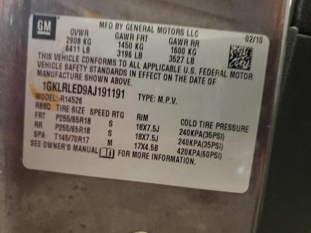 Photo 10 from auction – 2010 GMC ACADIA with VIN 1GKLRLED9AJ191191