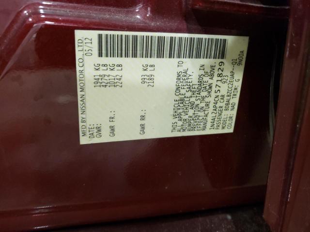 Photo 10 from auction – 2012 NISSAN ALTIMA with VIN 1N4AL2AP4CN571829