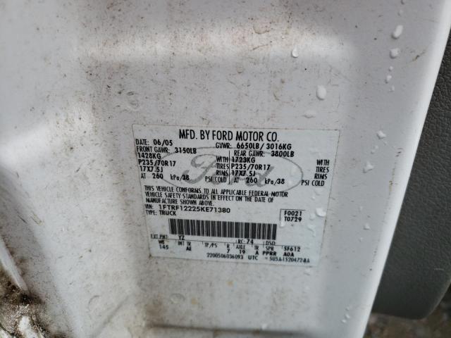 Photo 10 from auction – 2005 FORD F150 with VIN 1FTRF12225KE71380