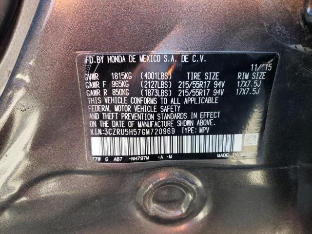 Photo 10 from auction – 2016 HONDA HR-V EX with VIN 3CZRU5H57GM720969