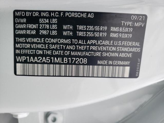 Photo 10 from auction – 2021 PORSCHE MACAN with VIN WP1AA2A51MLB17208
