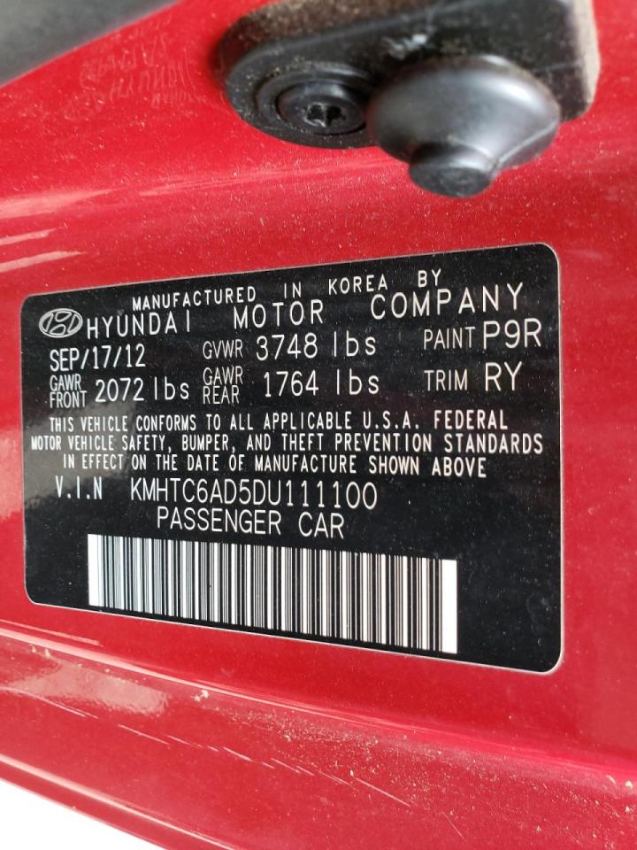 Photo 10 from auction – 2013 HYUNDAI VELOSTER with VIN KMHTC6AD5DU111100
