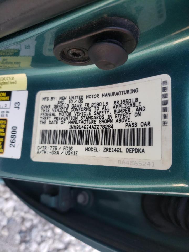 Photo 10 from auction – 2010 TOYOTA COROLLA BA with VIN 1NXBU4EE4AZ278284