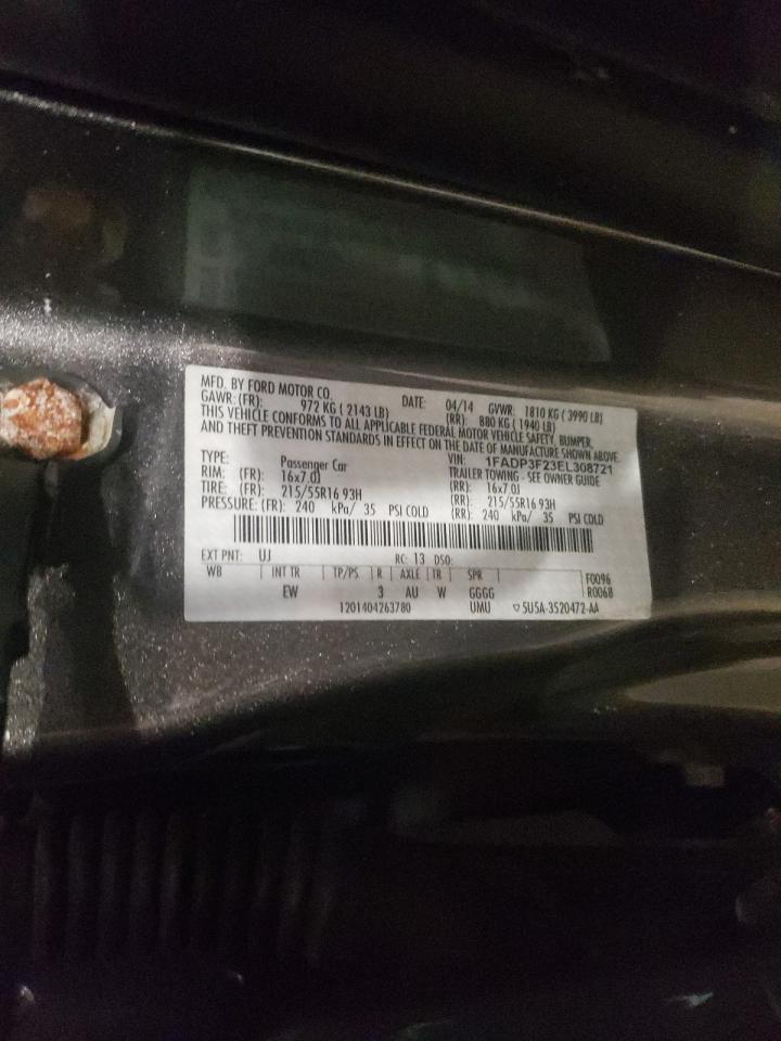 Photo 10 from auction – 2014 FORD FOCUS SE with VIN 1FADP3F23EL308721