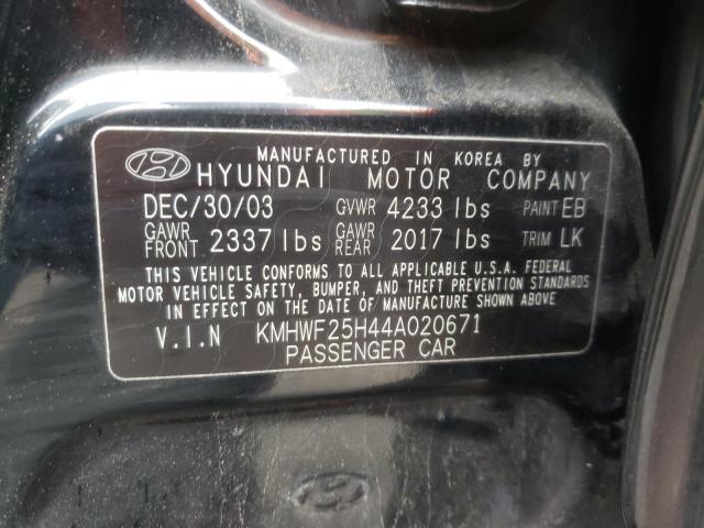 Photo 10 from auction – 2004 HYUNDAI SONATA GL with VIN KMHWF25H44A020671