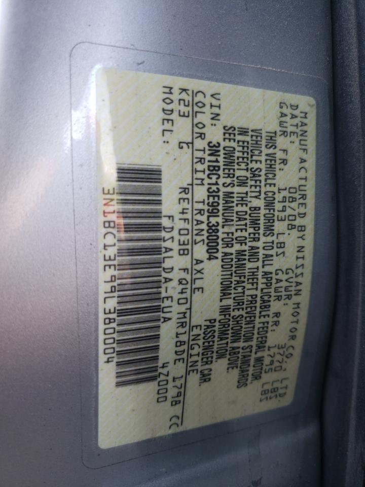Photo 10 from auction – 2009 NISSAN VERSA S with VIN 3N1BC13E99L380004