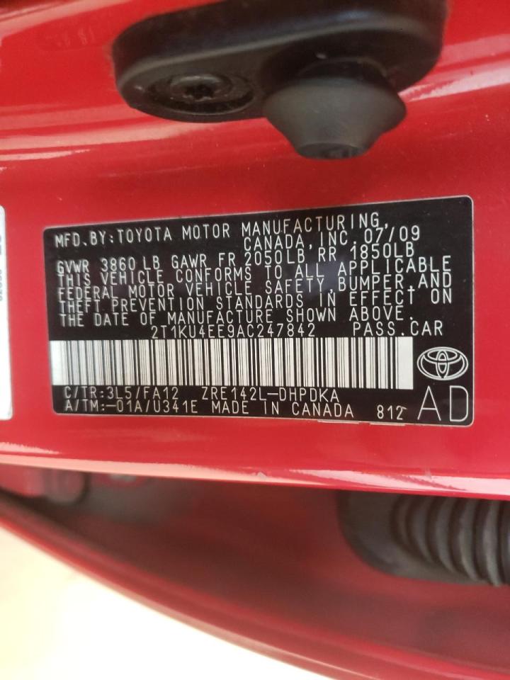 Photo 10 from auction – 2010 TOYOTA COROLLA MA with VIN 2T1KU4EE9AC247842