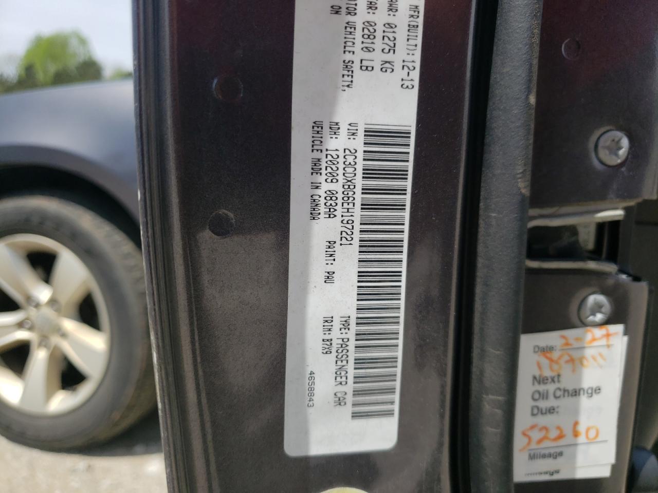 Photo 10 from auction – 2014 DODGE CHARGER SE with VIN 2C3CDXBG6EH197221
