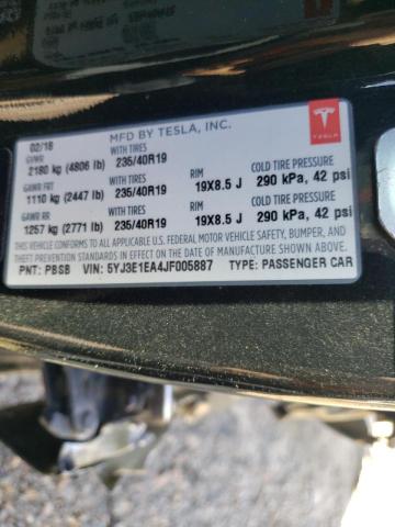 Photo 10 from auction – 2018 TESLA MODEL 3 with VIN 5YJ3E1EA4JF005887