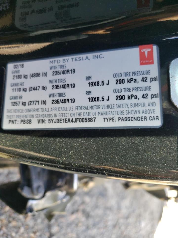 Photo 20 from auction – 2018 TESLA MODEL 3 with VIN 5YJ3E1EA4JF005887
