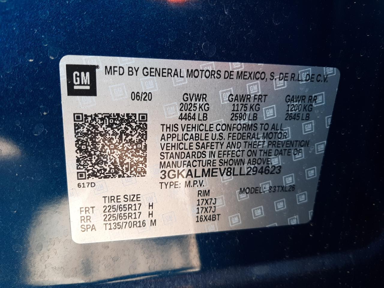 Photo 10 from auction – 2020 GMC TERRAIN SL with VIN 3GKALMEV8LL294623