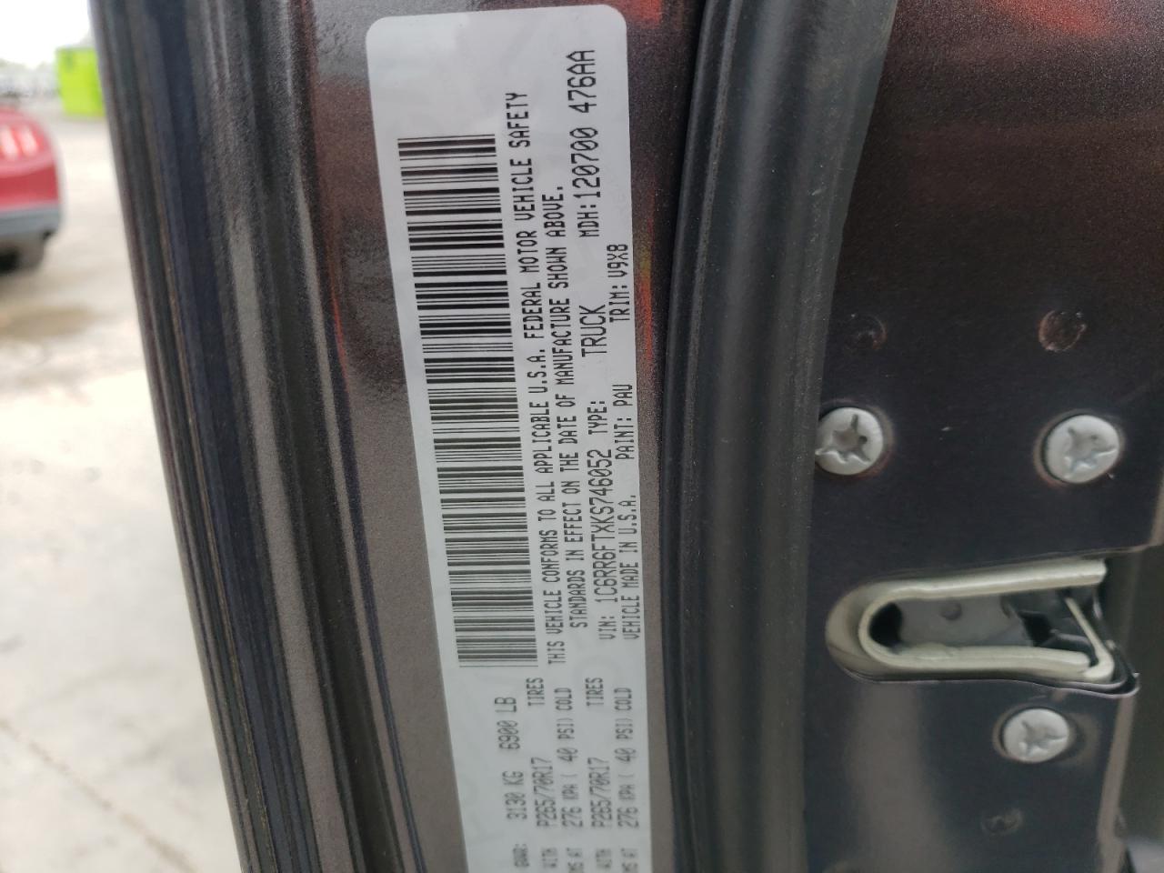 Photo 10 from auction – 2019 RAM 1500 CLASS with VIN 1C6RR6FTXKS746052