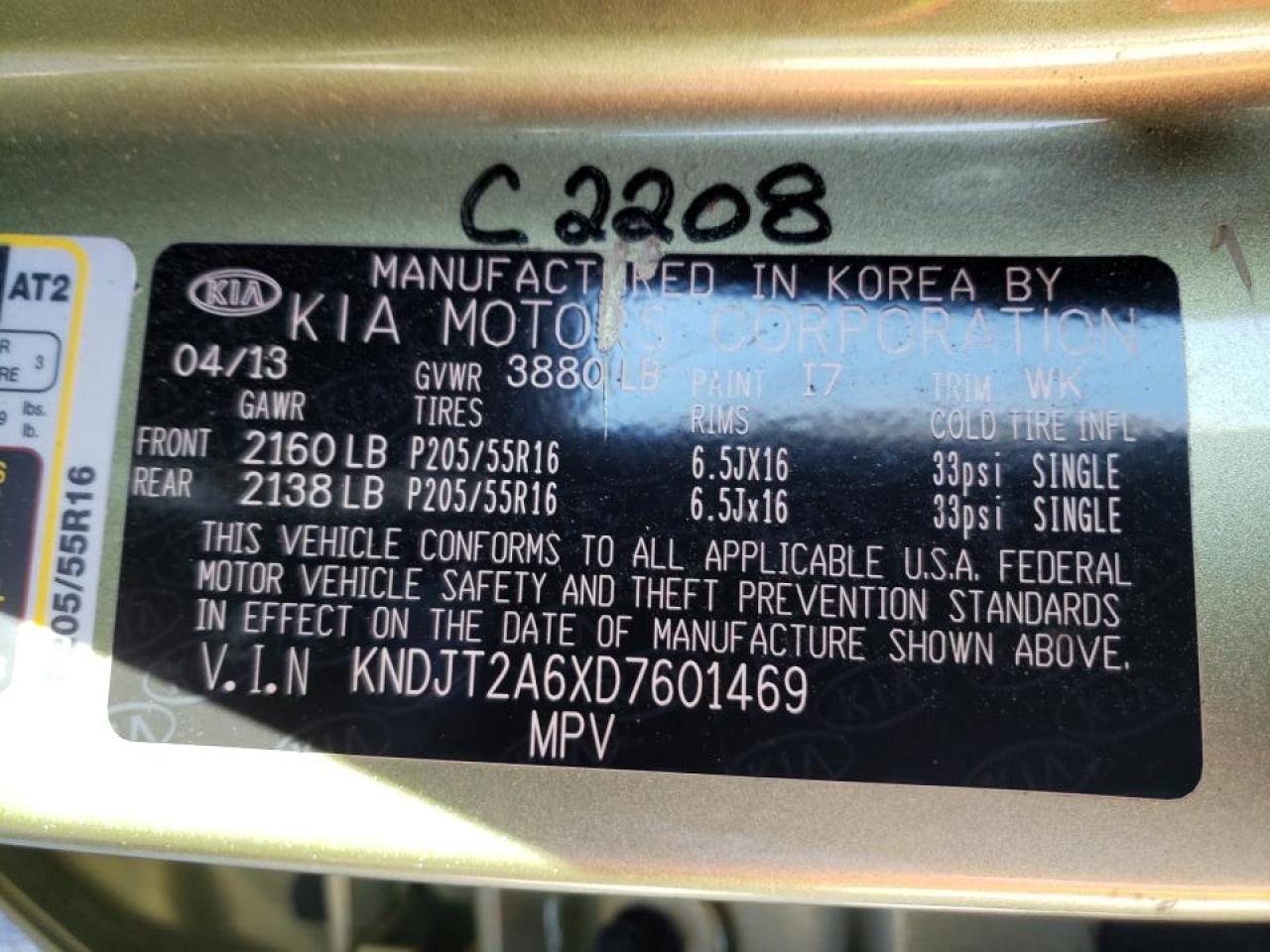 Photo 10 from auction – 2013 KIA SOUL + with VIN KNDJT2A6XD7601469
