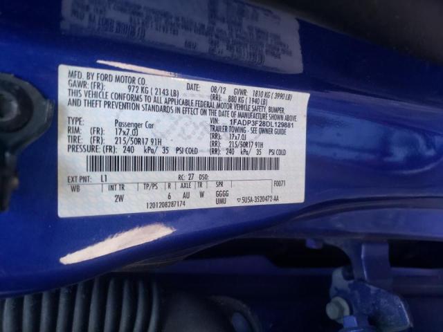 Photo 10 from auction – 2013 FORD FOCUS SE with VIN 1FADP3F28DL129881