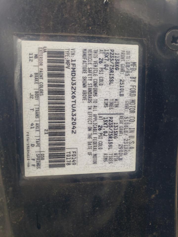 Photo 10 from auction – 1996 FORD EXPLORER with VIN 1FMDU32X6TUA32042