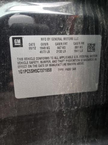 Photo 10 from auction – 2012 CHEVROLET CRUZE LS with VIN 1G1PC5SH5C7371858