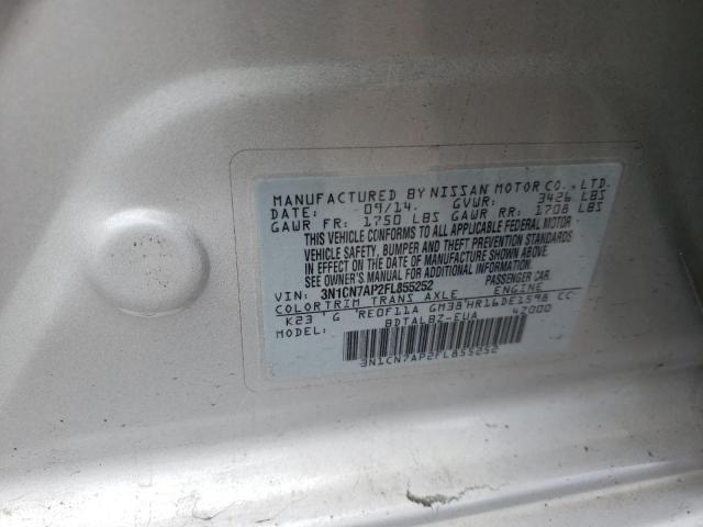 Photo 10 from auction – 2015 NISSAN VERSA with VIN 3N1CN7AP2FL855252