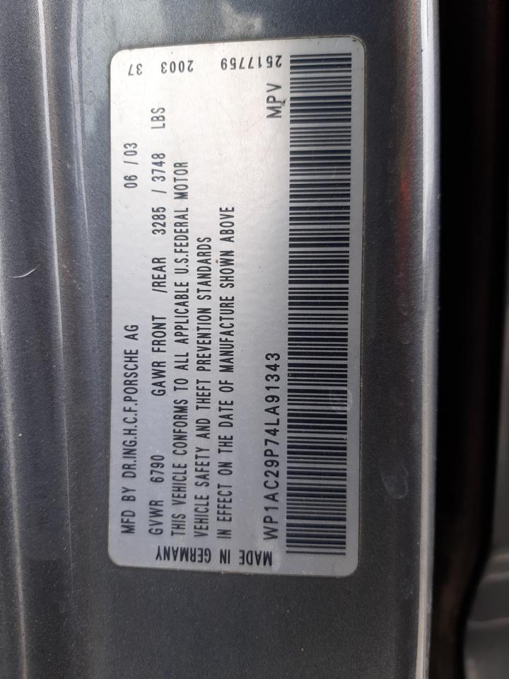Photo 10 from auction – 2004 PORSCHE CAYENNE TU with VIN WP1AC29P74LA91343