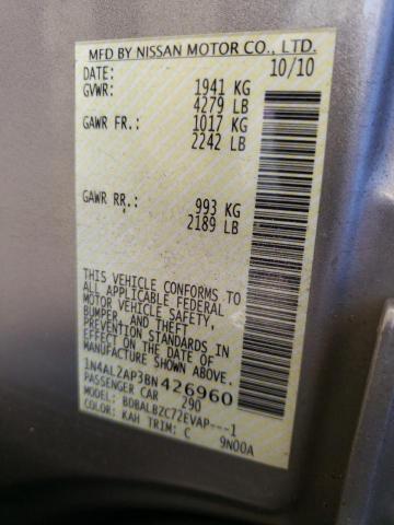 Photo 10 from auction – 2011 NISSAN ALTIMA BAS with VIN 1N4AL2AP3BN426960