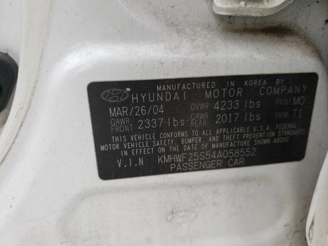 Photo 10 from auction – 2004 HYUNDAI SONATA GL with VIN KMHWF25S54A058552