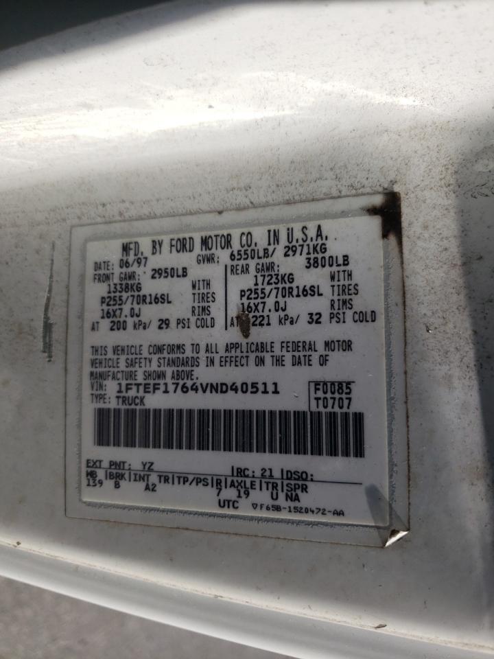 Photo 10 from auction – 1997 FORD F150 with VIN 1FTEF1764VND40511