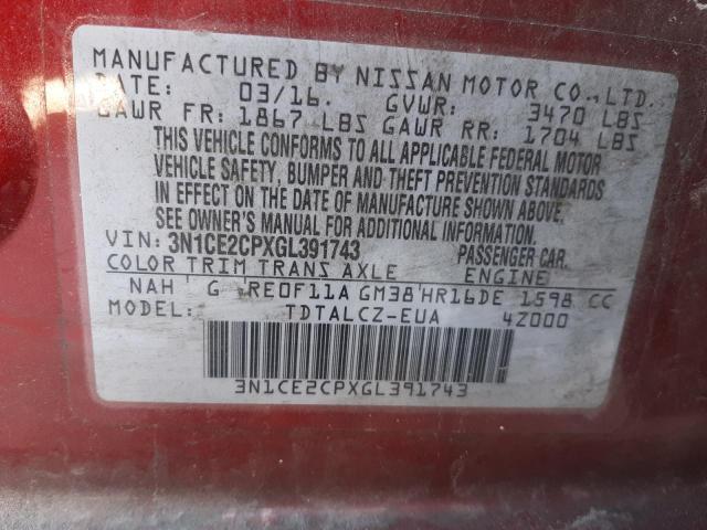 Photo 10 from auction – 2016 NISSAN VERSA NOTE with VIN 3N1CE2CPXGL391743