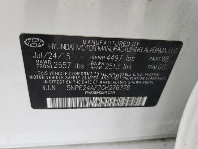 Photo 10 from auction – 2016 HYUNDAI SONATA SE with VIN 5NPE24AF7GH276778