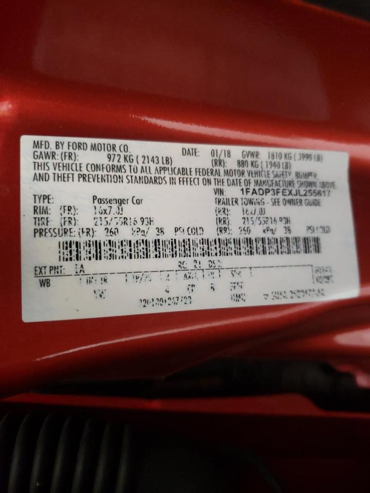 Photo 10 from auction – 2018 FORD FOCUS SE with VIN 1FADP3FEXJL255617