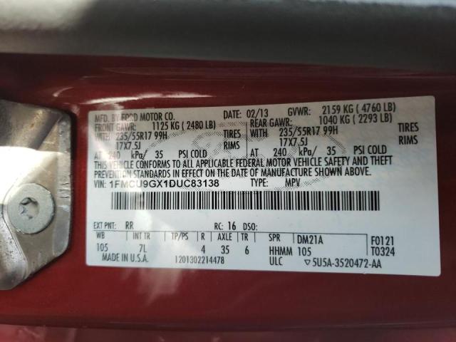 Photo 10 from auction – 2013 FORD ESCAPE SE with VIN 1FMCU9GX1DUC83138