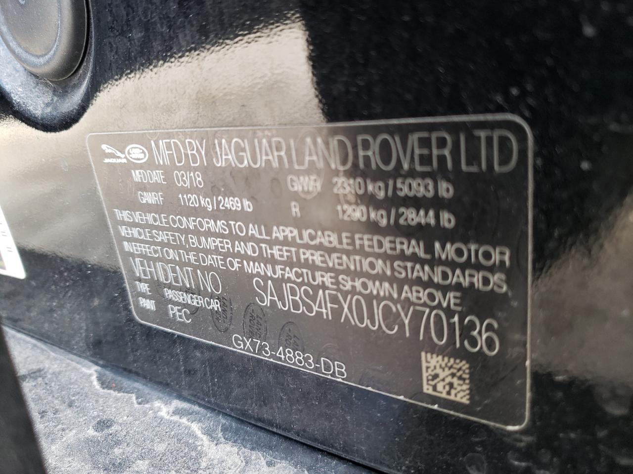 Photo 10 from auction – 2018 JAGUAR XF with VIN SAJBS4FX0JCY70136