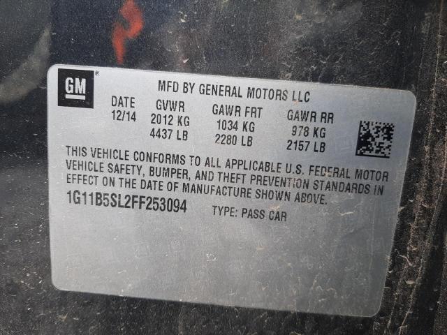 Photo 10 from auction – 2015 CHEVROLET MALIBU LS with VIN 1G11B5SL2FF253094