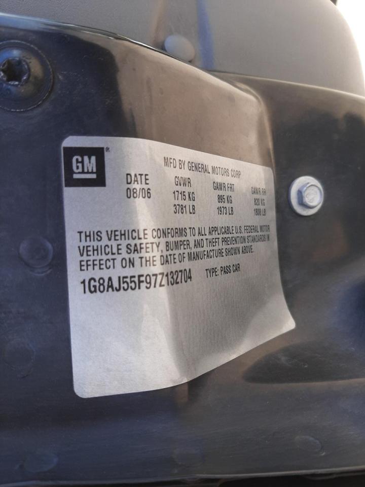 Photo 10 from auction – 2007 SATURN ION LEVEL with VIN 1G8AJ55F97Z132704