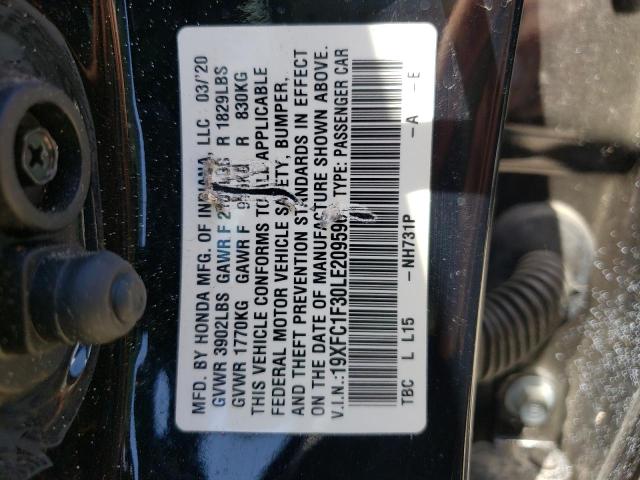 Photo 10 from auction – 2020 HONDA CIVIC EX with VIN 19XFC1F30LE209596