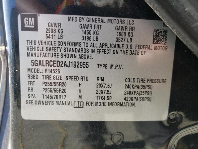 Photo 10 from auction – 2010 BUICK ENCLAVE CX with VIN 5GALRCED2AJ192955
