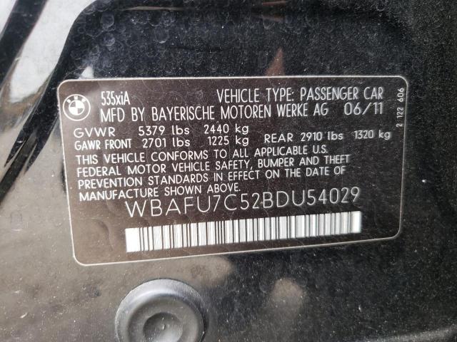 Photo 10 from auction – 2011 BMW 535 XI with VIN WBAFU7C52BDU54029