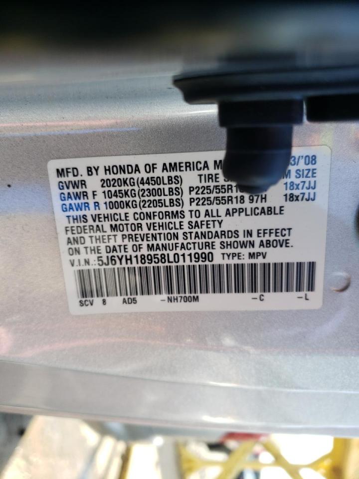 Photo 10 from auction – 2008 HONDA ELEMENT SC with VIN 5J6YH18958L011990