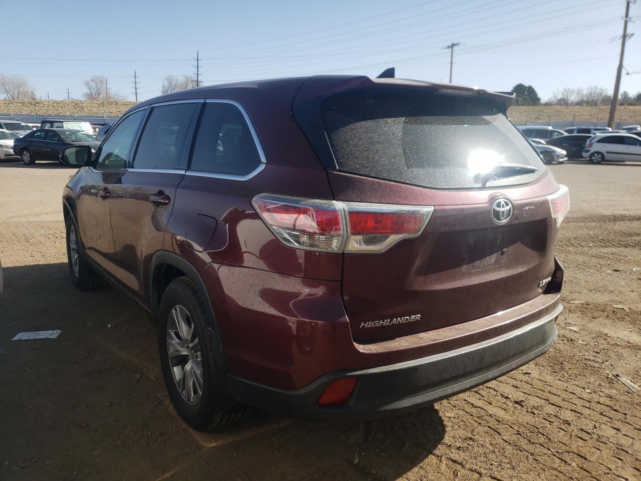 Photo 3 from auction – 2015 TOYOTA HIGHLANDER with VIN 5TDBKRFH0FS074089