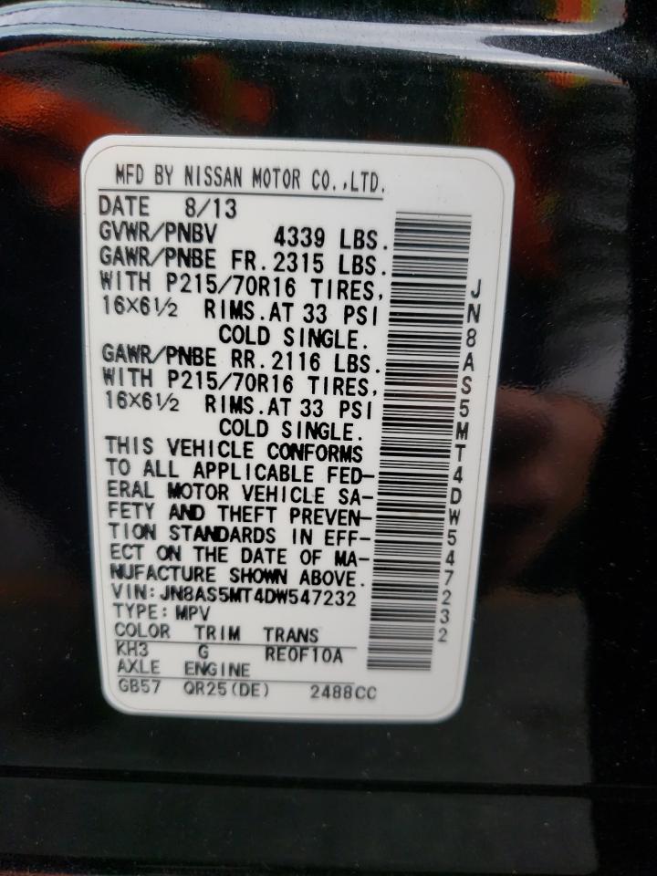 Photo 10 from auction – 2013 NISSAN ROGUE S with VIN JN8AS5MT4DW547232
