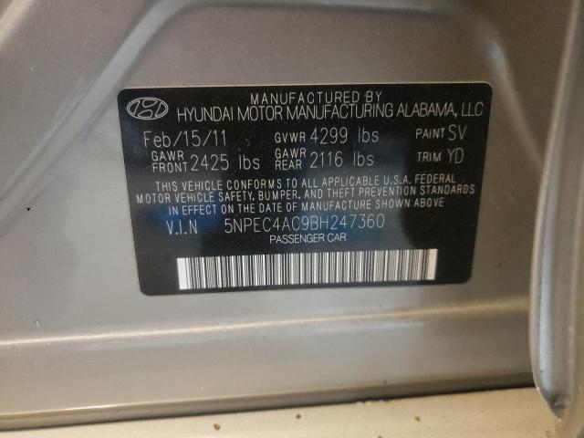 Photo 10 from auction – 2011 HYUNDAI SONATA SE with VIN 5NPEC4AC9BH247360