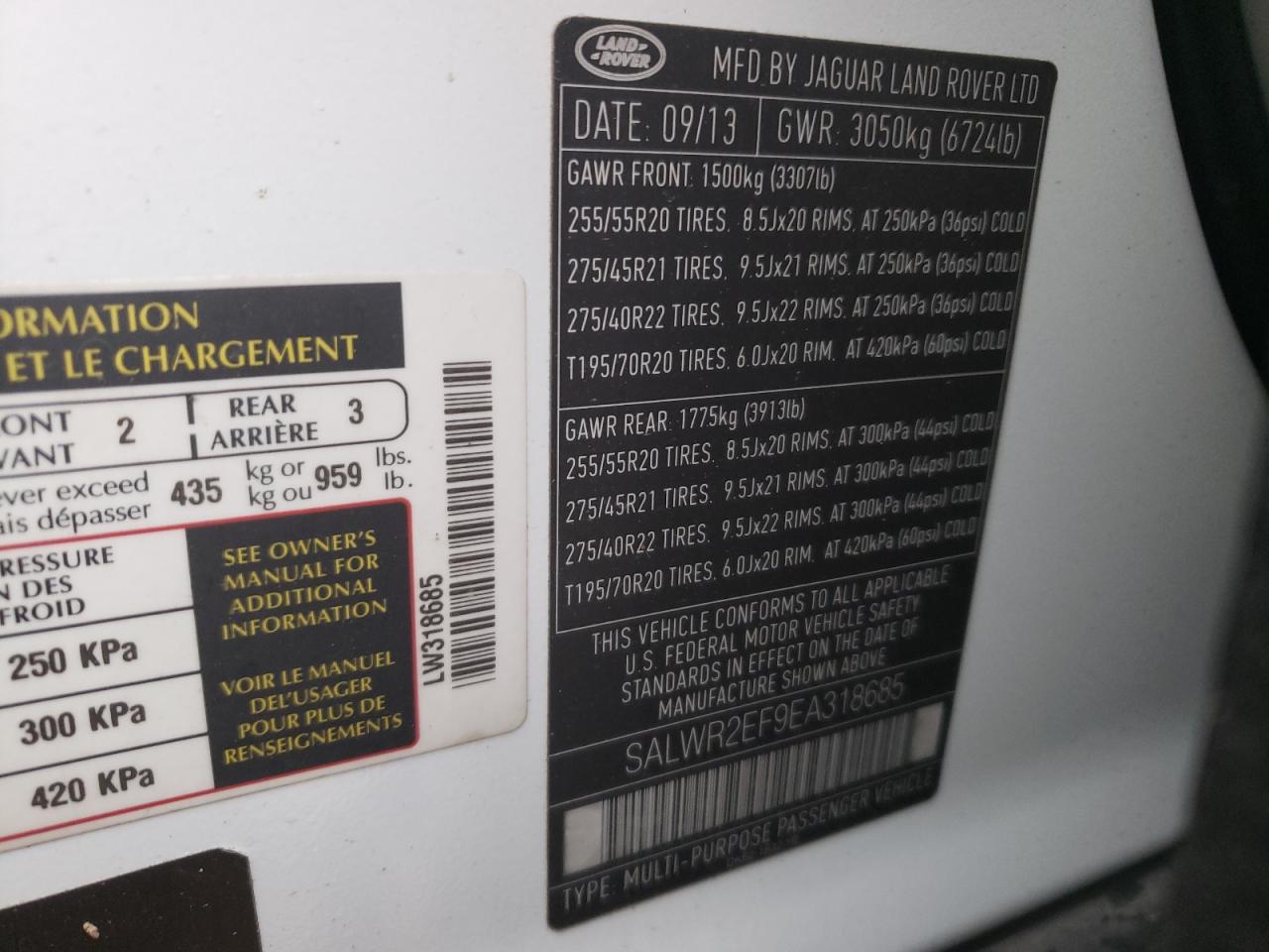 Photo 10 from auction – 2014 LAND ROVER RANGE ROVE with VIN SALWR2EF9EA318685