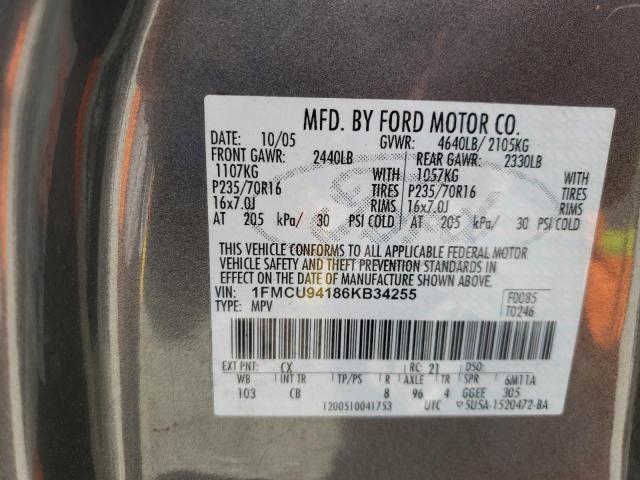 Photo 10 from auction – 2006 FORD ESCAPE LIM with VIN 1FMCU94186KB34255