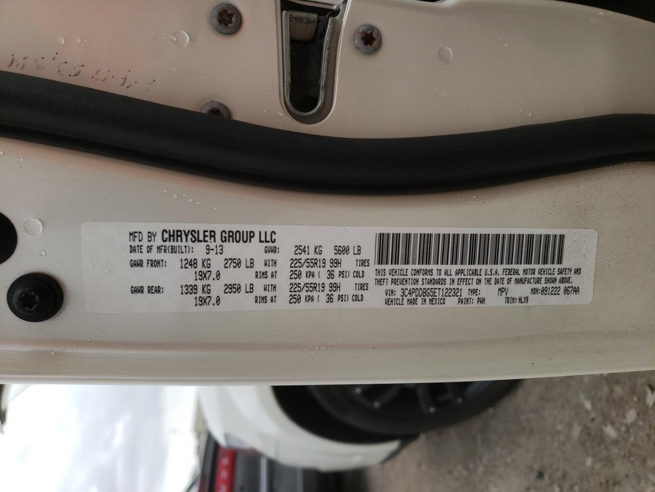 Photo 10 from auction – 2014 DODGE JOURNEY SX with VIN 3C4PDDBG5ET122321