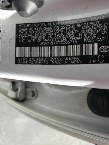 Photo 10 from auction – 2014 TOYOTA PRIUS with VIN JTDKN3DU7E0366716