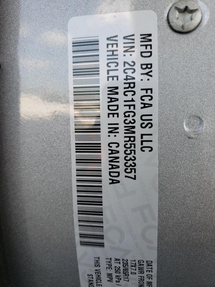 Photo 10 from auction – 2021 CHRYSLER PACIFICA T with VIN 2C4RC1FG3MR553357