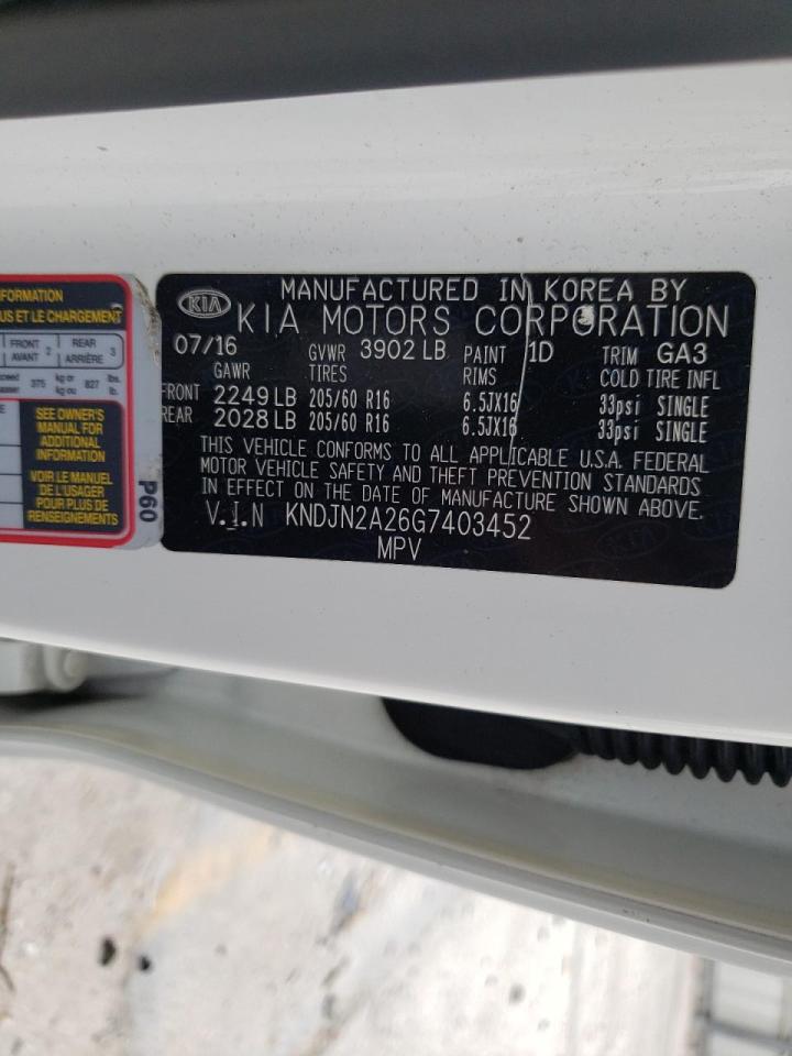 Photo 10 from auction – 2016 KIA SOUL with VIN KNDJN2A26G7403452