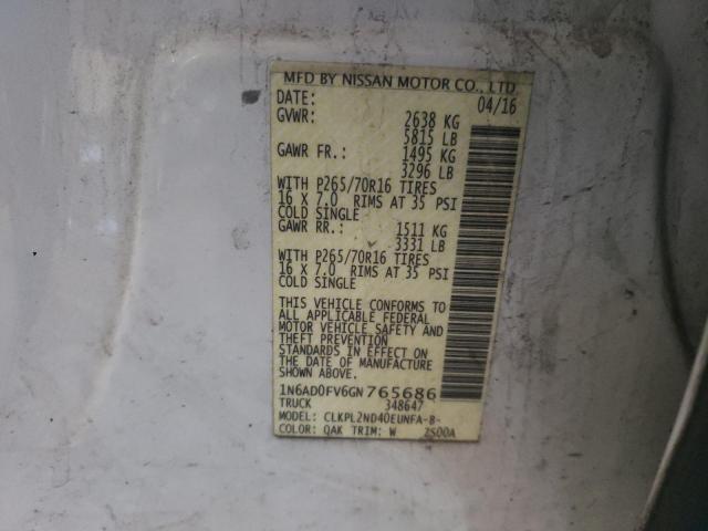Photo 10 from auction – 2016 NISSAN FRONTIER S with VIN 1N6AD0FV6GN765686