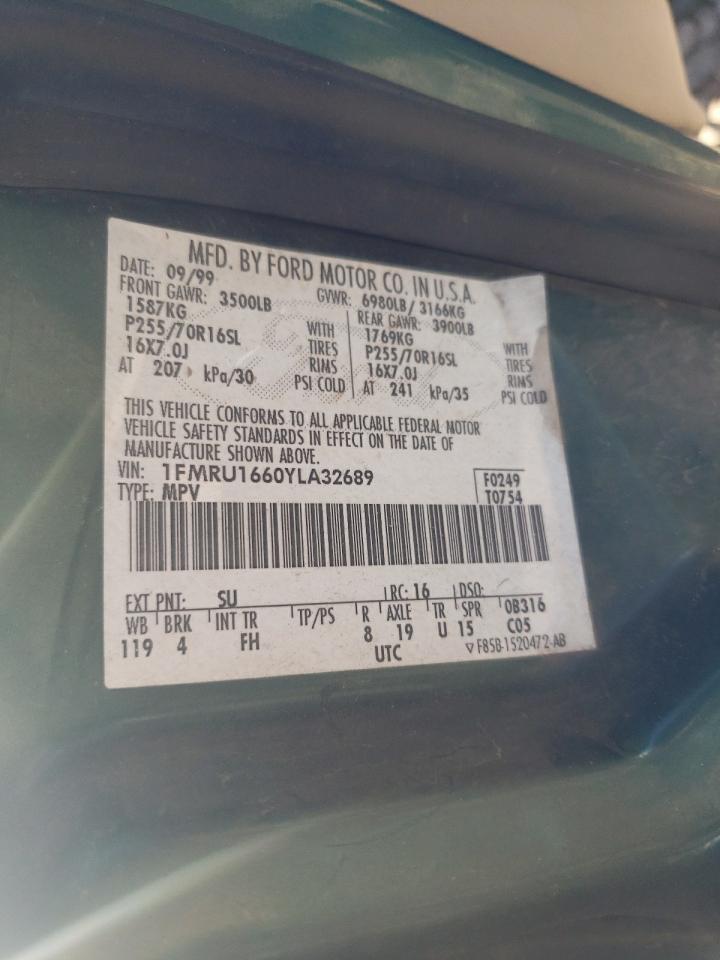 Photo 10 from auction – 2000 FORD EXPEDITION with VIN 1FMRU1660YLA32689