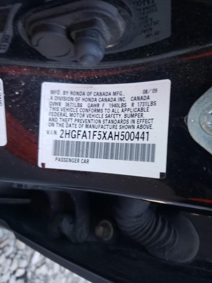 Photo 10 from auction – 2010 HONDA CIVIC LX with VIN 2HGFA1F5XAH500441