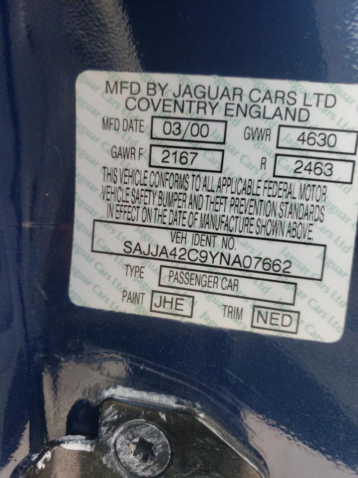 Photo 10 from auction – 2000 JAGUAR XK8 with VIN SAJJA42C9YNA07662